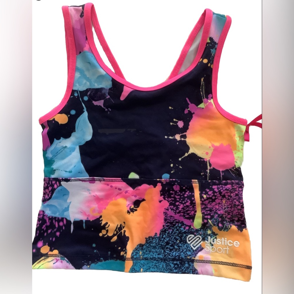 Justice Tankini Top Size Small (7/8) Little Girls Swimwear Top By Justice sport